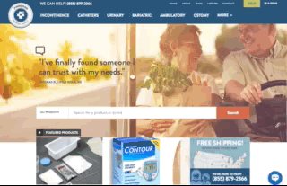 Finnegan Medical Supply homepage scroll view