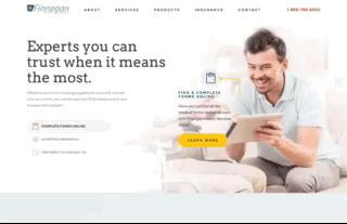 Finnegan Health homepage scroll view